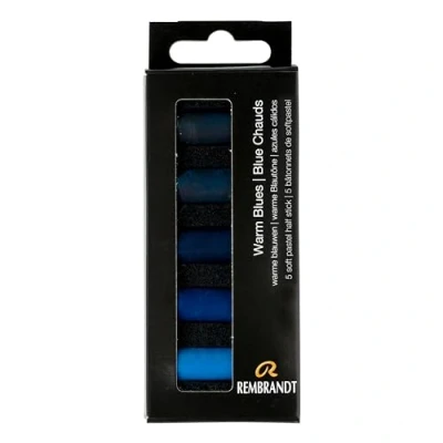 Image of Rembrandt Professional Soft Pastel Set Warm Blues 5 Half Pastels