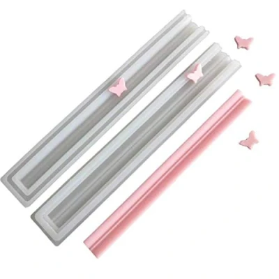 Image of Butterfly Shape Silicone Soap Mold Mousse Cake Roll Chocolate Gypsum Baking Tool Making Mould, Long Tube Column Mould Column, Candle Clay Craft Mold, Foundant