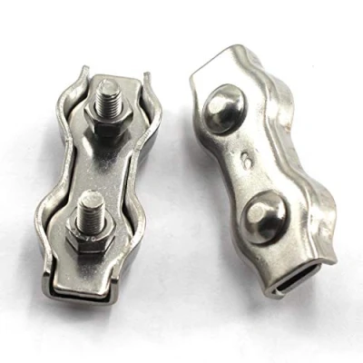 Image of M6 Wire Rope clip Clamp 304 Stainless Steel Duplex Cable （Pack of 6）