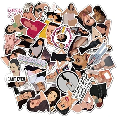 Image of WOA Keeping up with The Kardashians 50 Vinyl Stickers Decals for Laptops, Phones, Phone Case, Consoles, Walls, Luggage Books, Bottle 40 (1 Each Design), Various
