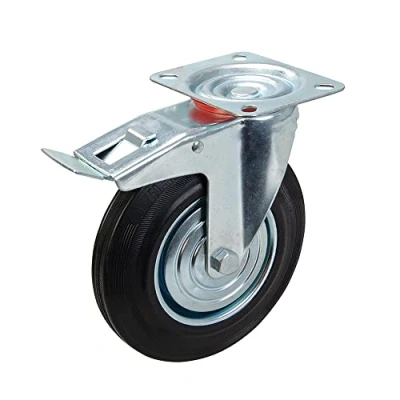Image of Fixman 921139 Heavy Duty Braked Rubber Castor 200 mm kg