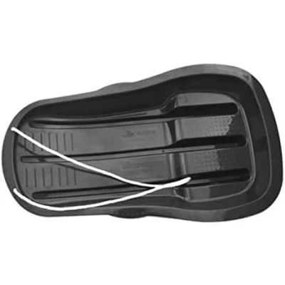 Image of Indigo Sledge Strong Plastic Fast Snow Speeder with Rope, Kids and Adults Toboggan Sled, Winter (Black)