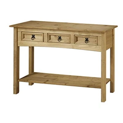 Image of Mercers Furniture Trade Corona 3 Drawer Console Table Light Fiesta Wax