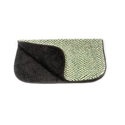Image of Danish Design Green Herringbone Sherpa Fleece Blanket for Adult/Senior/Puppy Bedding Large