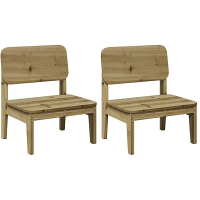 Image of vidaXL Garden Chairs 2 pcs 60x52.5x72 cm Impregnated Wood Pine