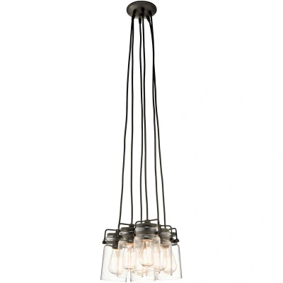 Image of Brinley 6 Light Cluster Pendant Olde Bronze, E27