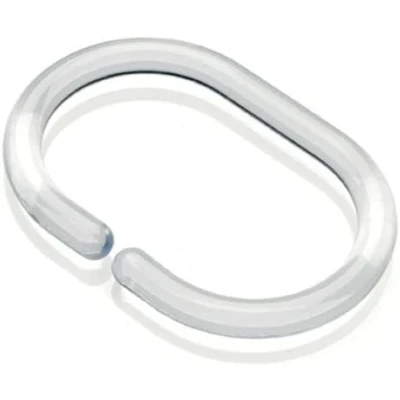 Image of fiXte Clear Shower Curtain Rings Hooks Clips Plastic Lightweight and Durable Bathrooms Changing Rooms Accessories 5cm x 3cm (Pack of 24)