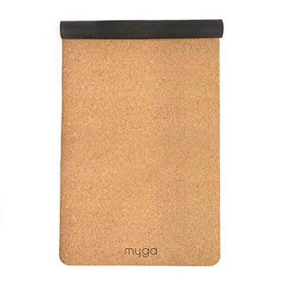 Image of Myga Cork Yoga Mat Extra Large Exercise with Great Grip for Yoga, Pilates, Stretching and Fitness Eco Friendly Natural Cork, ideal Home &amp; Gym 205 x 70cm, 6mm Thickness Plain