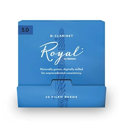 Image of D’Addario Woodwinds Royal Bb Clarinet Reeds B Flat for Strong Spine Filed Cut Strength 2.5, pack of 25
