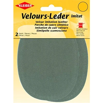 Image of Kleiber Imitation Suede Leather Sew on Knee/Elbow Patches Oval 12.5cm x 10cm Taupe