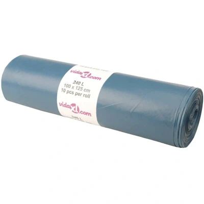Image of vidaXL Bin Bags 100 pcs Blue 240 L