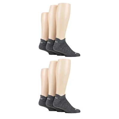 Image of Jeep Mens Performance Trainer Socks Pack of 6 Charcoal 11