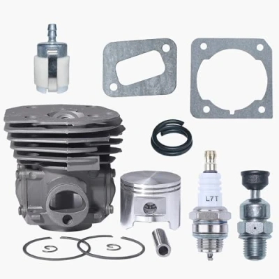 Image of Haishine Nikasil Cylinder Piston Kit 45mm Big Bore Fits for Husqvarna 353 351 350 346XP EPA 345 340 Chainsaw Decompression Valve Fuel Filter