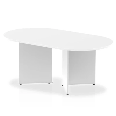 Image of Impulse 1800mm Boardroom Table White Top Arrowhead Leg