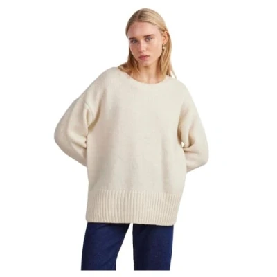 Image of PIECES Women&#039;s Pcnancy Ls Loose O Neck Knit Noos Bc Sweater, Birch, S