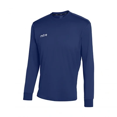 Image of Mitre Men Camero Long Sleeve Football Match Day Shirt Navy, Small/34 36 Inch