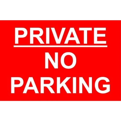 Image of Private no Parking Sign 3mm Aluminium Composite Ultra hi Durability 300mm x 200mm