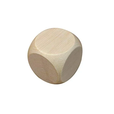 Image of 10x Wooden Plain Dice Dices Cube Cubes Blank Unpainted Wood Six Sided 50mm