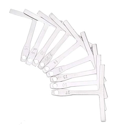 Image of Drfeify 9PCS Guitar Luthier Tool, Stainless Steel Understring Radius Ruler Gauge for Measuring Tool Repair Kits(Silver)