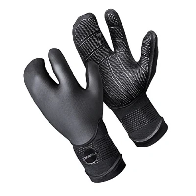 Image of ONeill Psycho 5MM Double Lined Neoprene Wetsuit Lobster Gloves Black Adults Unisex 100% Sealed Tacky grip Size XXL