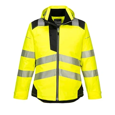 Image of Portwest T400 Men&#039;s Reflective Waterproof PW3 Hi Vis Winter Jacket Yellow/Black, 4X Large
