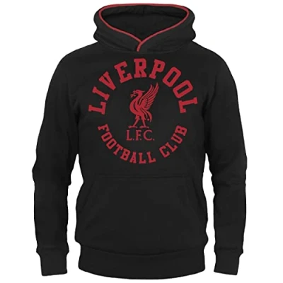Image of Liverpool FC Official Football Gift Boys Graphic Fleece Hoody 6 7 Yrs SB Black