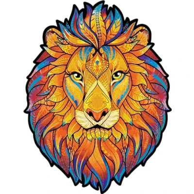Image of Lion Wooden Jigsaw Puzzle (11&quot; x 14.5&quot; finished size, 5mm thick wood pieces)