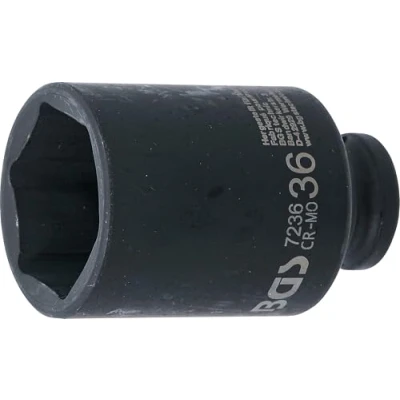 Image of BGS 7236 Impact Socket Hexagon, deep 12.5 mm (1/2&quot;) Drive 36