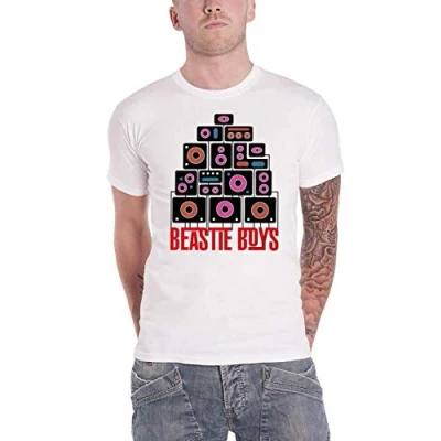 Image of The Beastie Boys T Shirt Tape Band Logo Official Mens White M