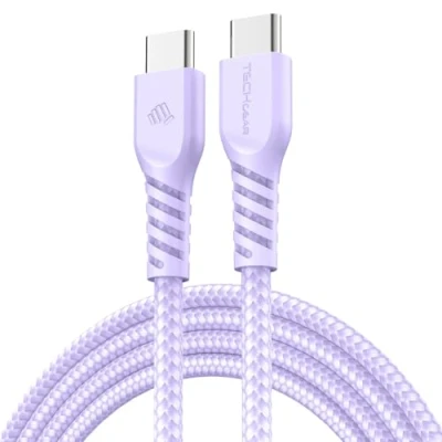 Image of TECHGEAR USB C to Charger Cable 1M 60W STRONG Braided Fast Charging Type Data Lead Compatible with iPhone 15, iPad Air/Pro, 10, MacBook Pro, Samsung S24/S23/S21/A14, Pixel 9