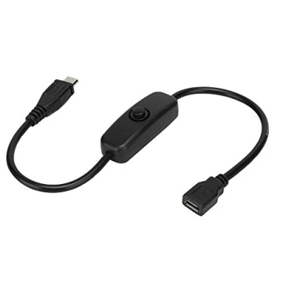 Image of ASHATA Micro USB Cable,Micro Female to Male Extension Cable with 501 Button Switch for, 5P And Power