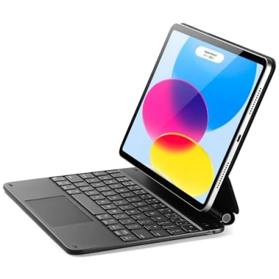Image of ESR iPad Keyboard 10th Generation, Magic Case for Generation (2022), with Floating Cantilever Stand, Springy Backlit Keys, Multi Touch Trackpad, Black