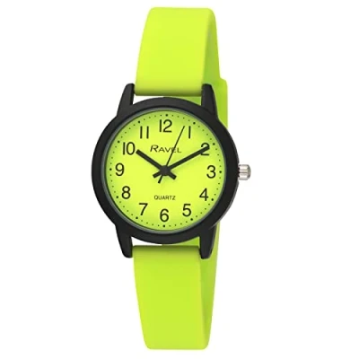 Image of Ravel Summer in Black Silicone Watch (30mm case) Analogue Quartz R1813.11 Vivid Lime Green