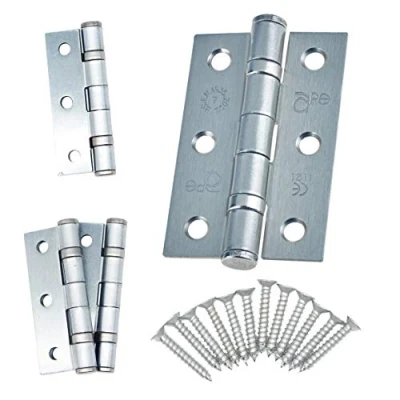 Image of Door Hinge 3&quot; / 76mm Satin Chrome Ball Bearing Washer CE Grade 7 for Fire 2 Pair