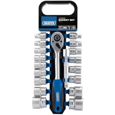 Image of Draper Metric Socket and Ratchet Set, 1/2&quot; Sq. Dr. (19 Piece)