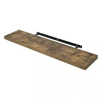 Image of WOLTU Floating Shelf, Wall Free Bookcase, Wooden Board for Books, Pictures, Decoration, 110 x 23 3.8 cm, Vintage Brown, RG9316hov