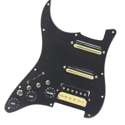 Image of Pre wired Electric Guitar Pickguard 3 Ply Humbucker Left Handed Pickup With Singlecut Wiring Loaded Prewired Swith BK