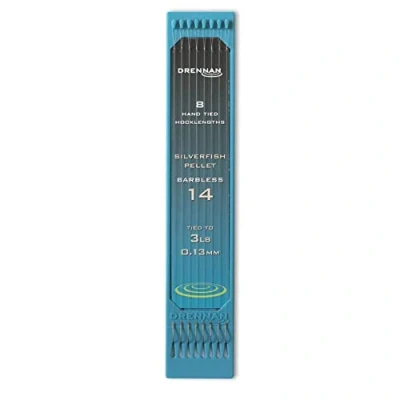 Image of Drennan Silverfish Pellet Hook Plate Barbless Qty 8 (Size 14)