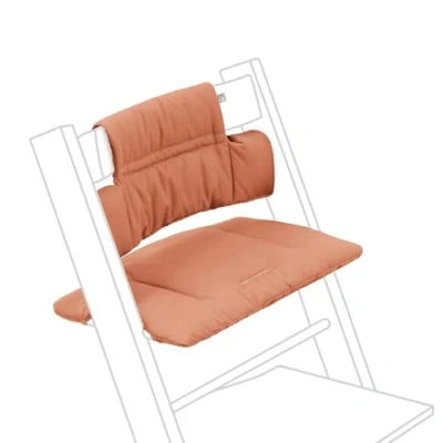Image of Tripp Trapp Classic Cushion, Terracotta Pair with Chair or High for Support &amp; Comfort Machine Washable
