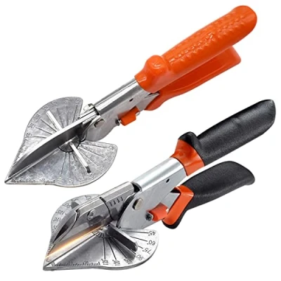 Image of Qixuer 2 Pieces Multi Angle Miter Shear Cutter Hand Tools,Mitre Shears Gasket Soft Wood Adjustable Trunking Trim for Cutting Plastics Trims and Craft