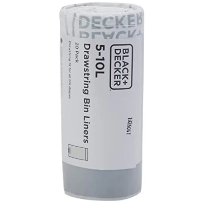 Image of Black + Decker 5 10L Bin Bags 20 Pack