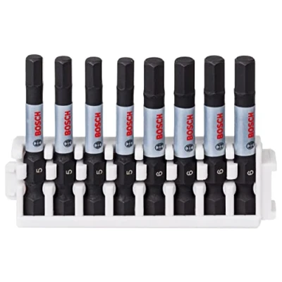 Image of Bosch Professional 8pcs. Screwdriver Bit Set Hex (Impact Control, 8 x PZ2 Bits, Length 50mm, Pick and Click, Accessory Impact Drill)