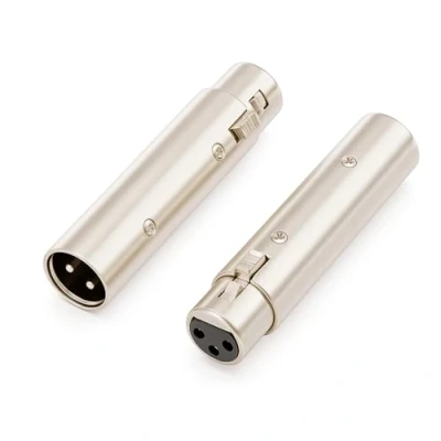 Image of 2Pcs 3 Pin XLR Male to Female Socket Connector, Audio Microphone Mic Extension Adapter Gender Changer Coupler for Stage Equipment