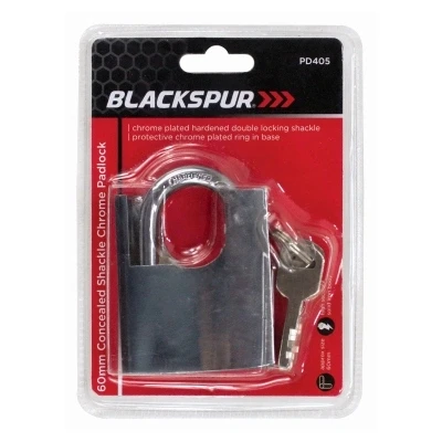 Image of Chrome 6cm Iron Closed Shackle Padlock By Blackspur