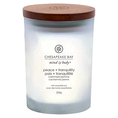 Image of Chesapeake Bay Scented Candle Peace + Tranquility Medium Tumbler Aromatherapy Burn Time: Up to 57 Hours Mind &amp; Body Collection