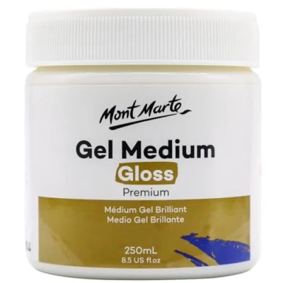 Image of MONT MARTE Premium Gel Medium Gloss 250ml (8.5oz), Suitable for Acrylic Paints