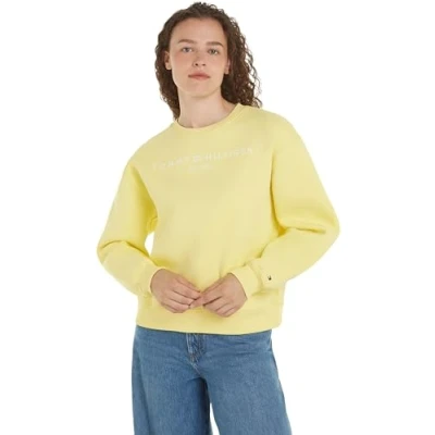 Image of Tommy Hilfiger Women&#039;s MDRN REG CORP LOGO C NK SWTSHRT Yellow Tulip XXL