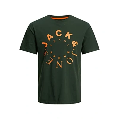 Image of JACK &amp; JONES Men&#039;s Jjwarrior Tee SS Crew Neck T Shirt, Mountain View, Print: Big, XL