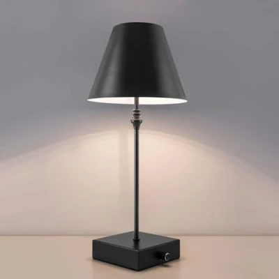 Image of HARPER LIVING Cordless Table Lamp, 5200mAh Battery Operated Desk Light, Modern LED Rechargeable Lamp with Dimmer Switch, 3000K Warm White, Reading Bedside Light for Office Bedroom Black