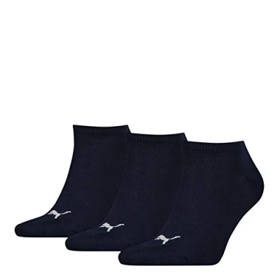 Image of Puma Men&#039;s Unisex 3p Sneaker Plain Sock, Navy, 2.5 5 UK